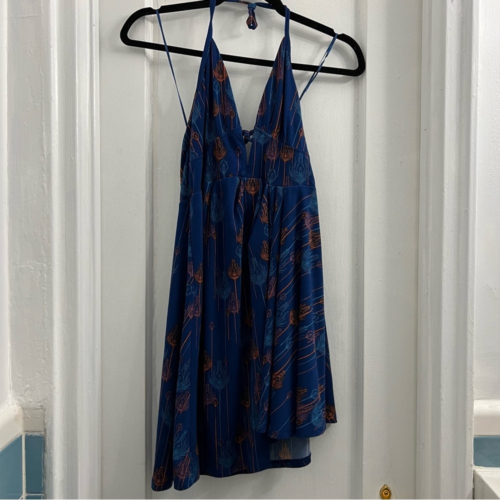 Free People Women’s tropical daydream printed mini dress, Small, blue - Picture 2 of 5